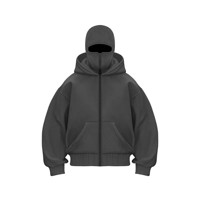 Zipped Double Hooded Hoodie